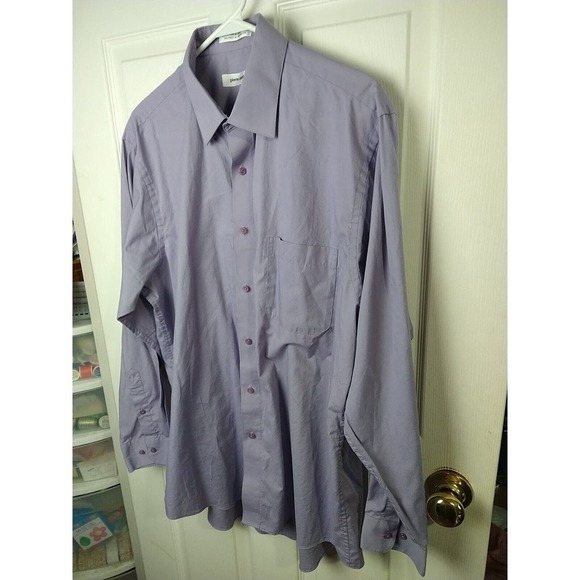 Pierre Cardin Lavender Long Collared Button Up Shirt. Size L - Picture 2 of 10